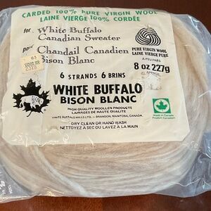 White Buffalo Carded 100% Wool Yarn 6 Strands 8oz. 227g